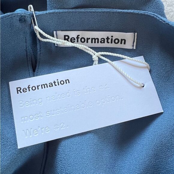 Reformation Collin Maxi Dress in Morning Glory Light Blue Large MSRP $198 - Picture 8 of 10